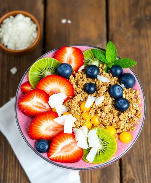 colorful nutritious smoothie bowls