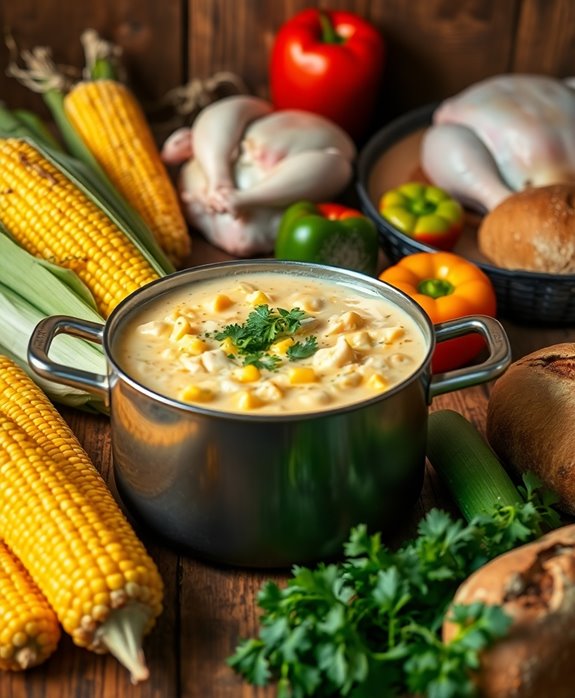 comforting chicken corn chowder