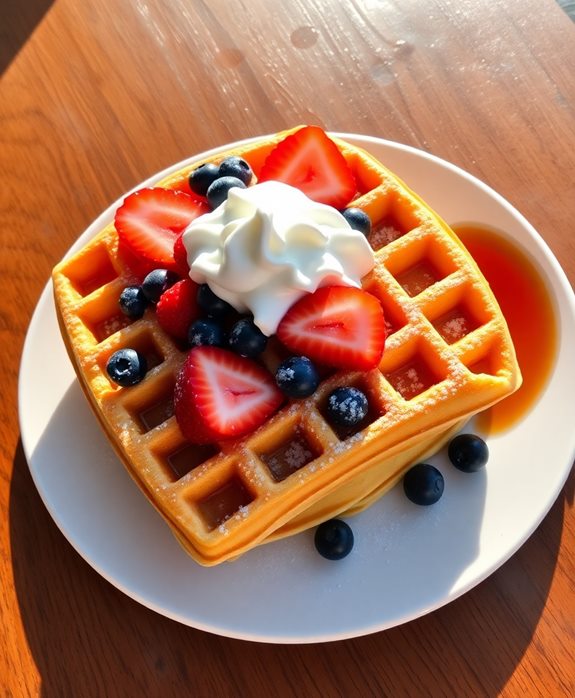 crispy golden belgian waffles