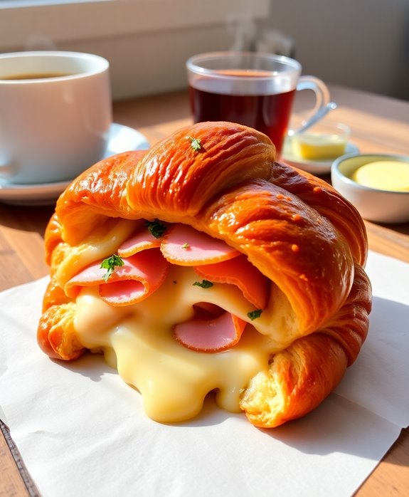 decadent ham cheese croissant