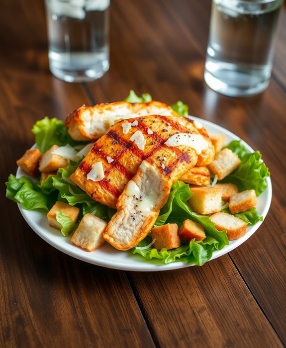 delicious chicken caesar salad