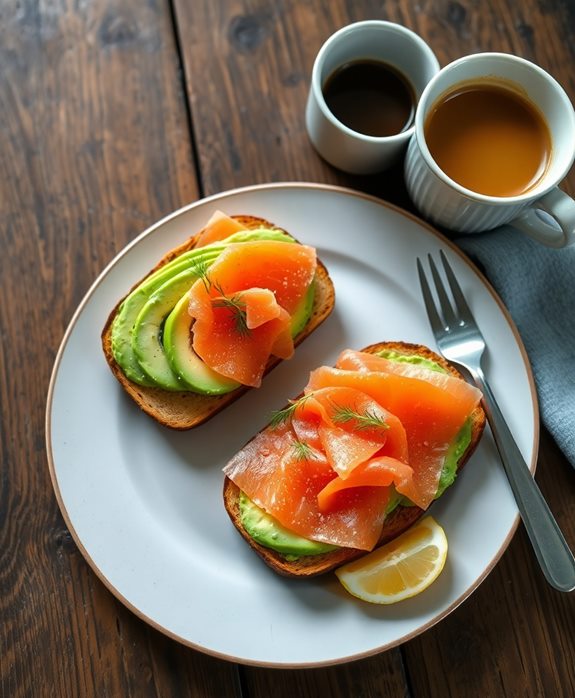 luxurious avocado salmon toast