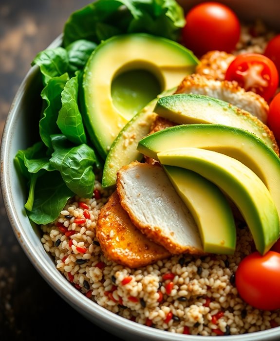 protein packed chicken quinoa bowl