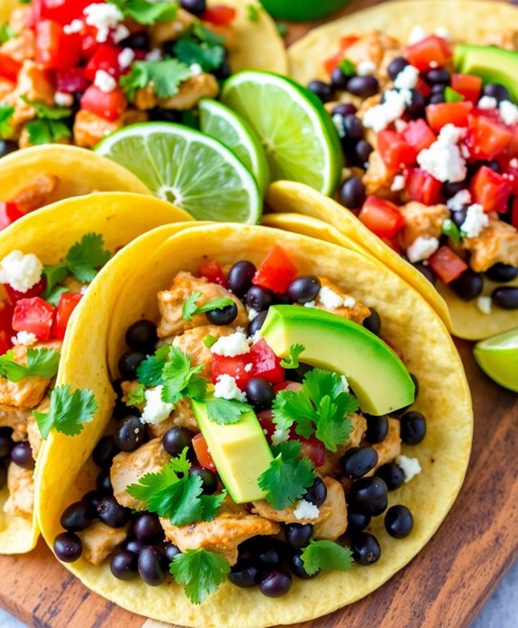 quick chicken black bean tacos