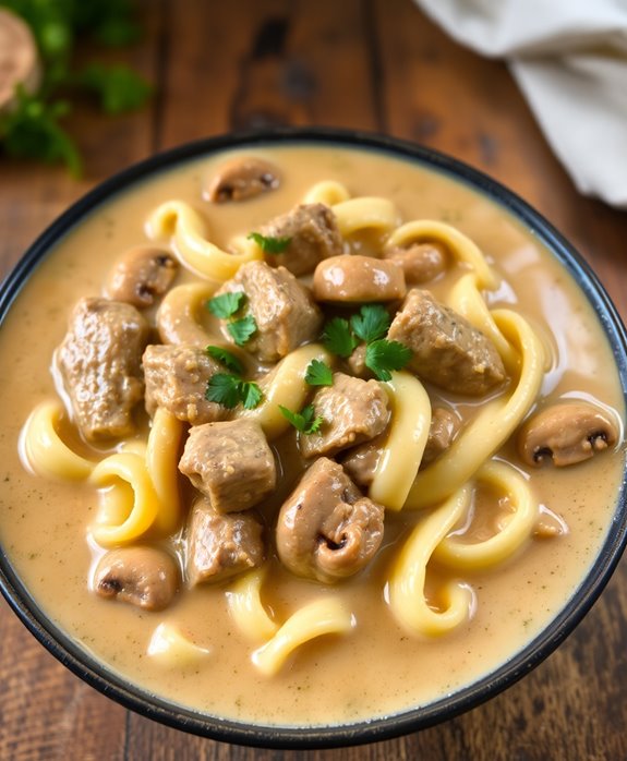 rich and creamy stroganoff