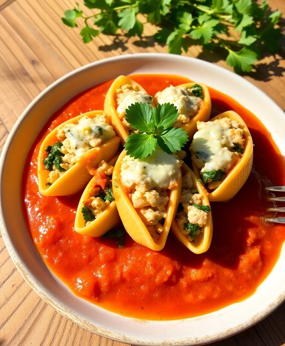 chicken spinach stuffed shells