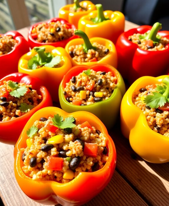 colorful healthy stuffed peppers