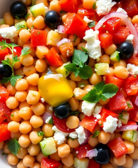 fresh mediterranean chickpea salad