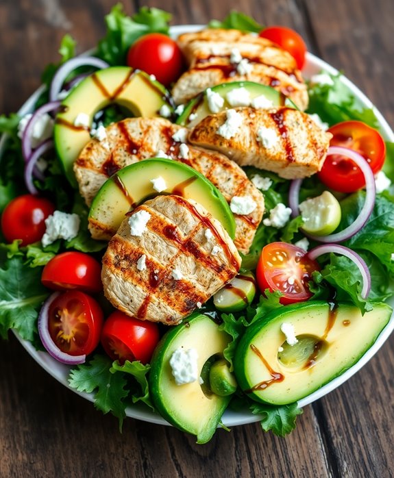 healthy chicken avocado salad