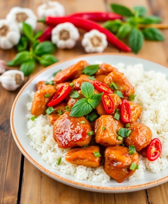 healthy spicy basil chicken