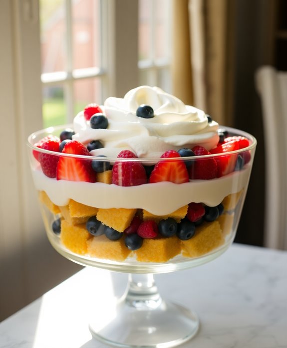 layered berry trifle delight