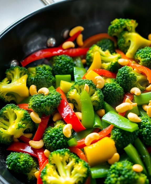 nutty quick vegetable stir fry