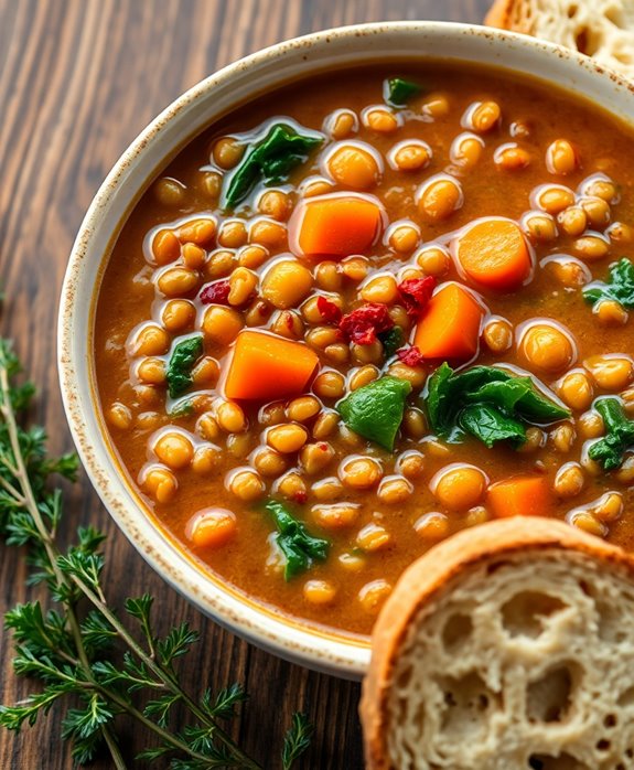 protein packed vegan lentil soup