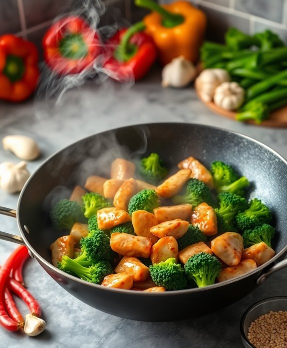 quick chicken broccoli stir fry