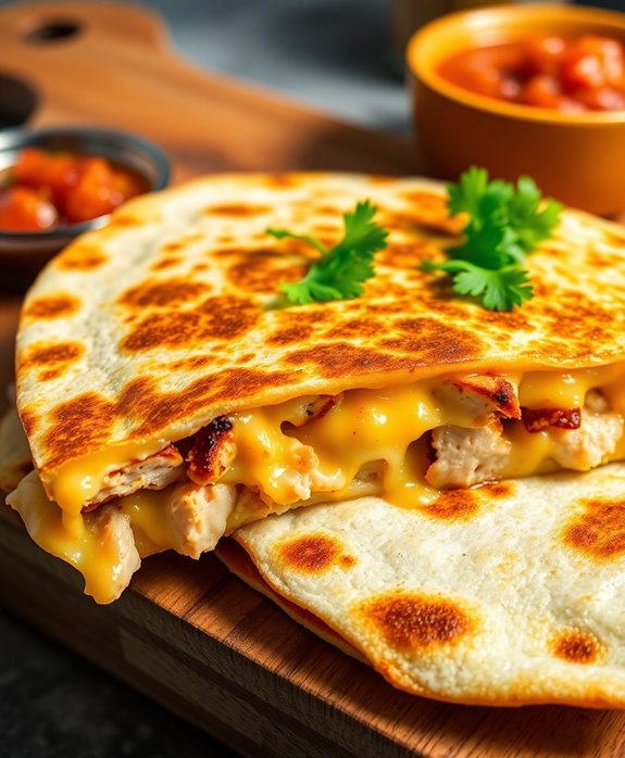 quick chicken cheese quesadillas