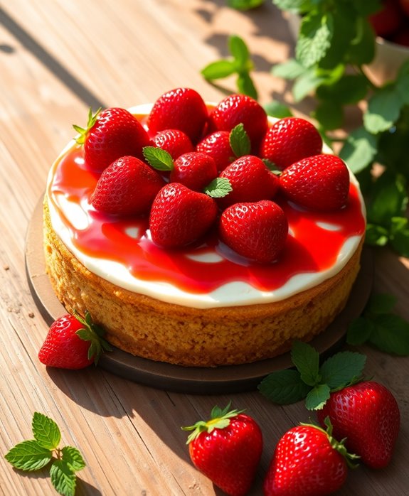 refreshing summer strawberry cheesecake