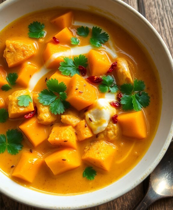 savory chicken sweet potato curry