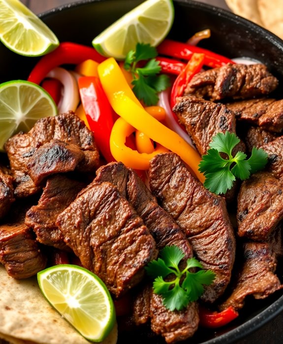 sizzling flavorful beef fajitas