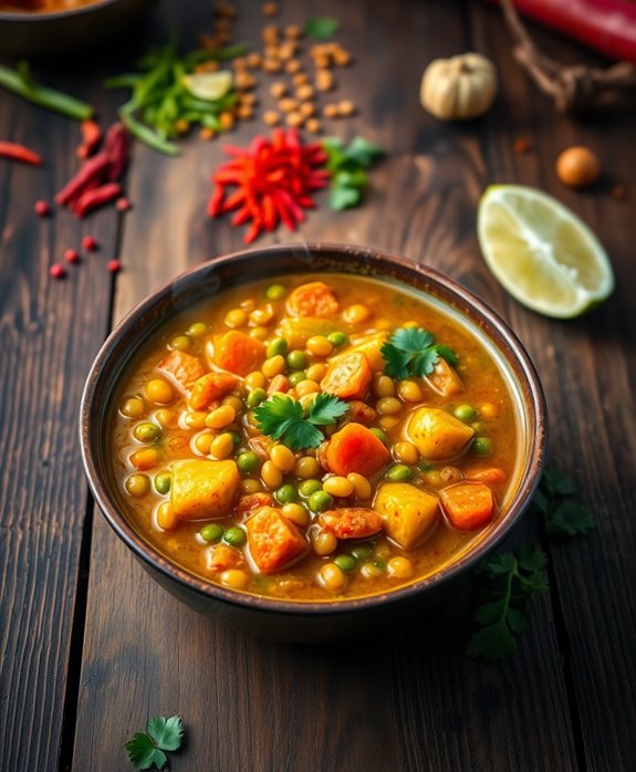 spicy lentil vegetable curry