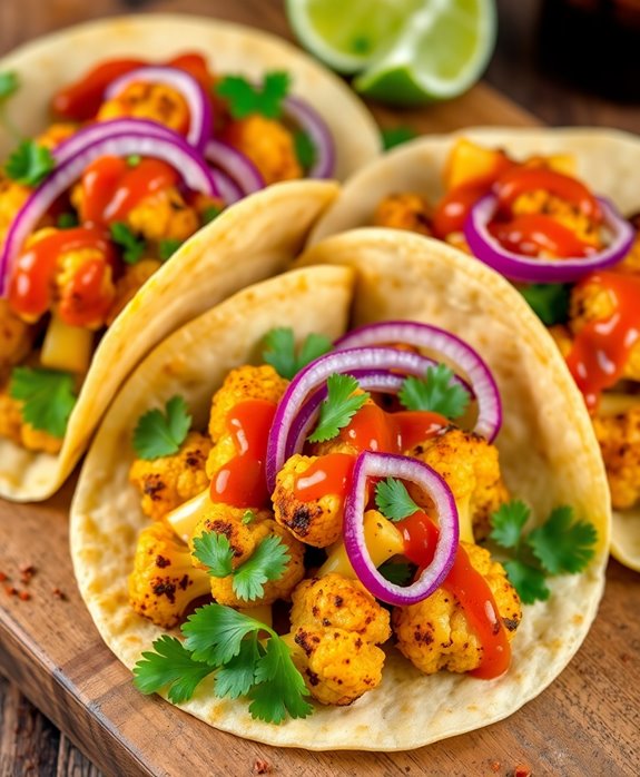 spicy vegan cauliflower tacos