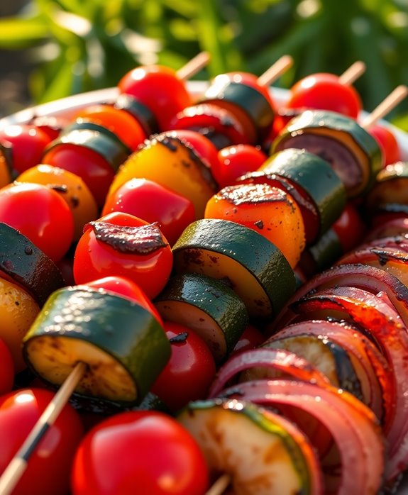 summer grilled vegetable skewers