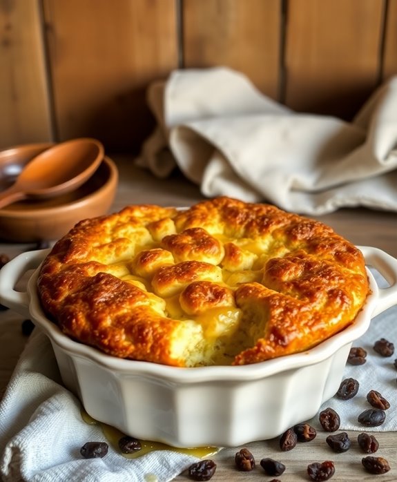 warm comforting bread pudding