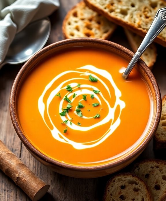 warm roasted carrot soup