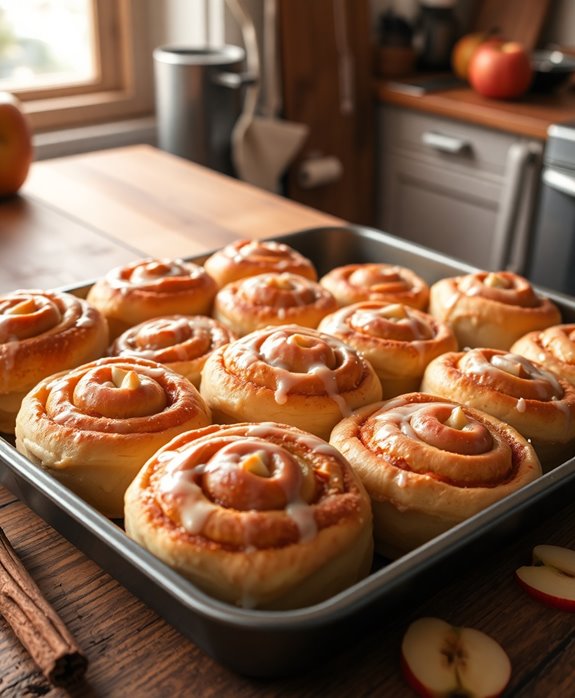 warm spiced apple rolls